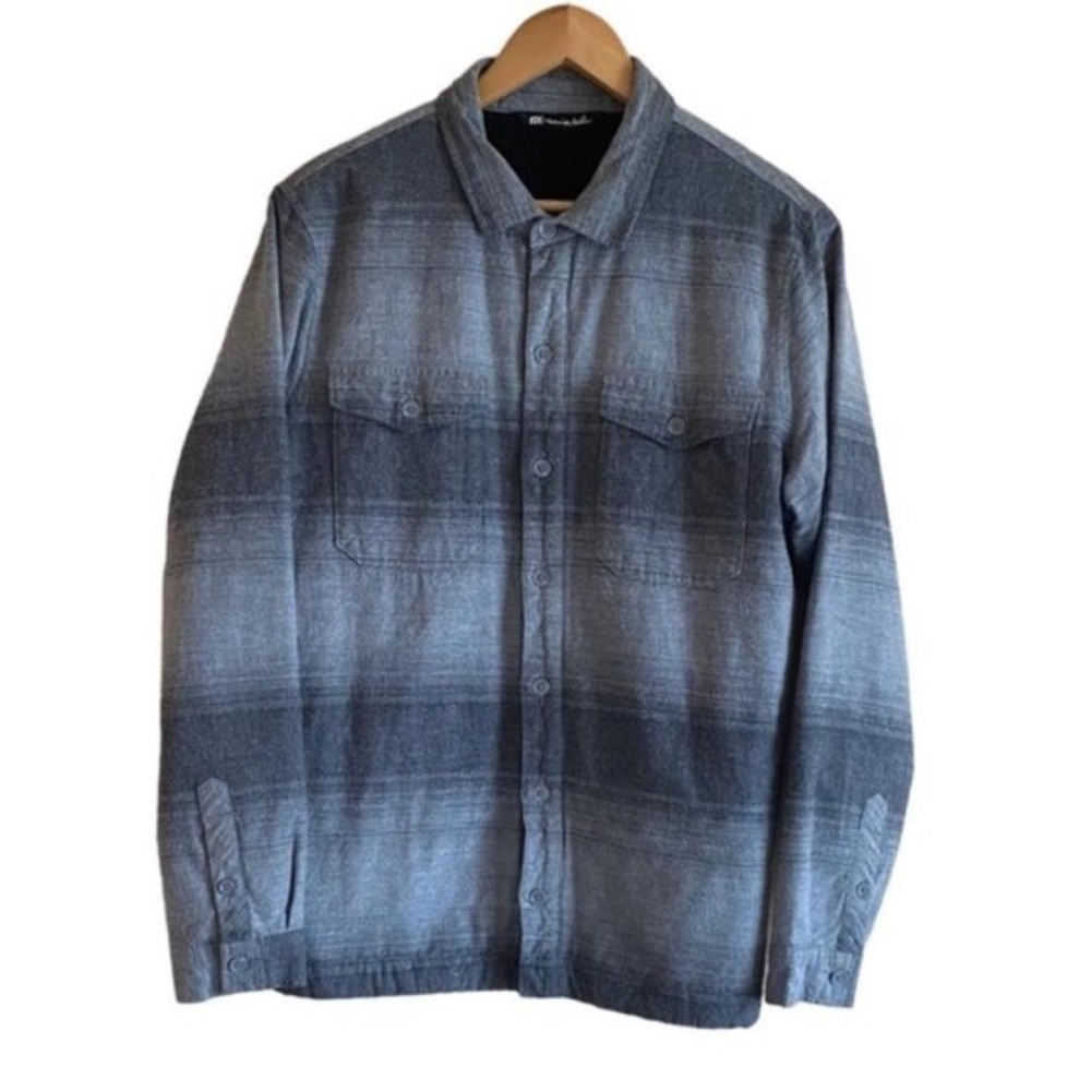 Travis Mathew Shaket Men’s Towner Grey Button Front Sherpa Lined Shirt Jacket